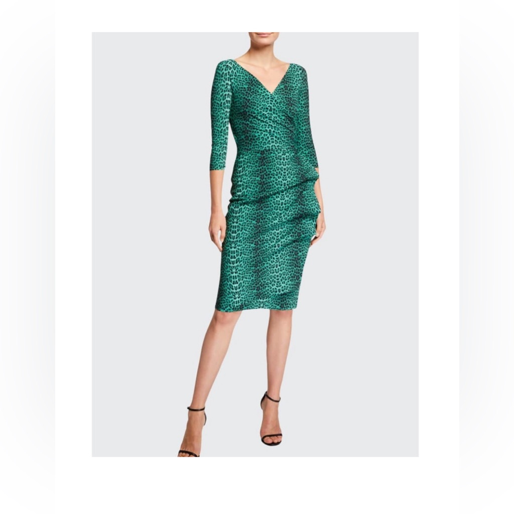 Chic Green Leopard Print Dress By Chiara Boni La Petite Robe